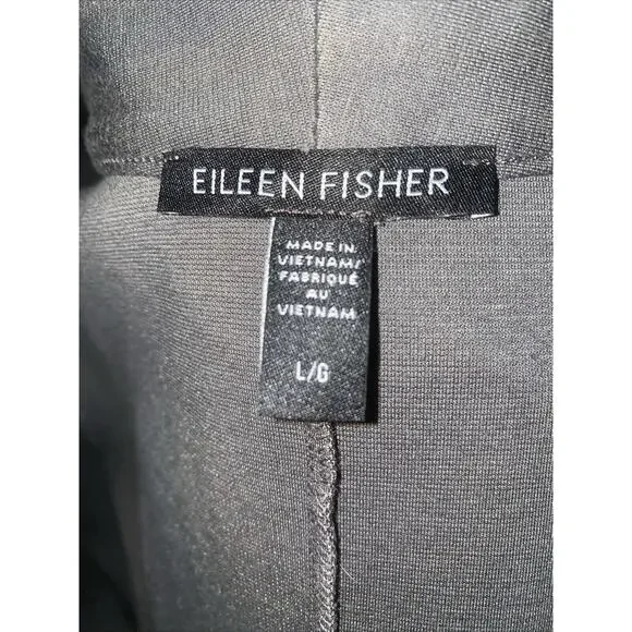 Eileen Fisher Cardigan Womens Large Gray Cotton Silk Knit Long Sleeve Open - Picture 5 of 6